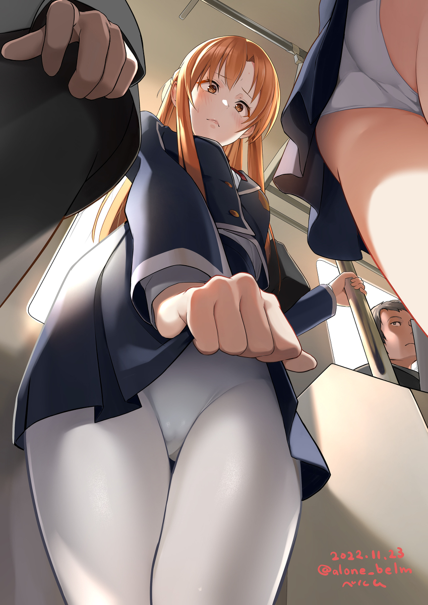 This is a pixiv picture whose title is 盗撮される明日奈.