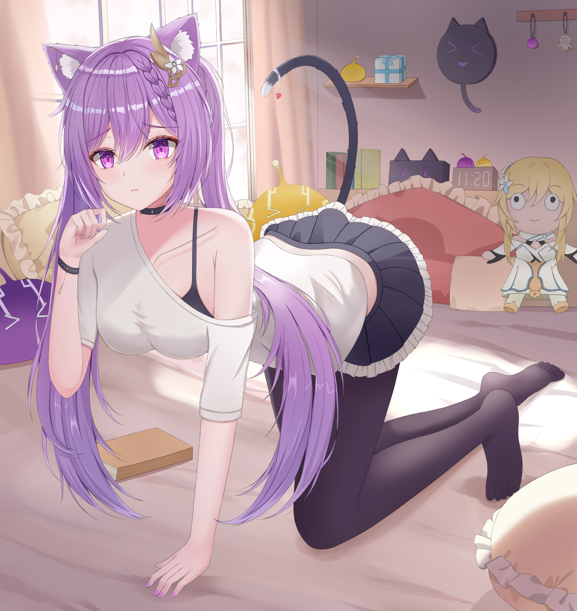 This is a pixiv picture whose title is 刻猫猫..