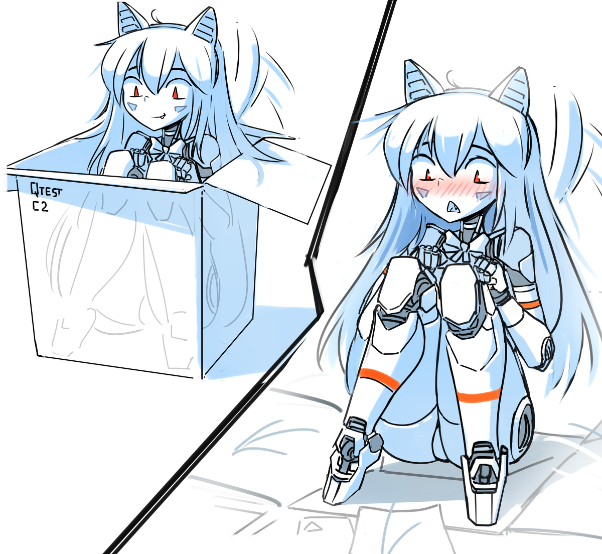 This is a pixiv picture whose title is Robot girls sketches.