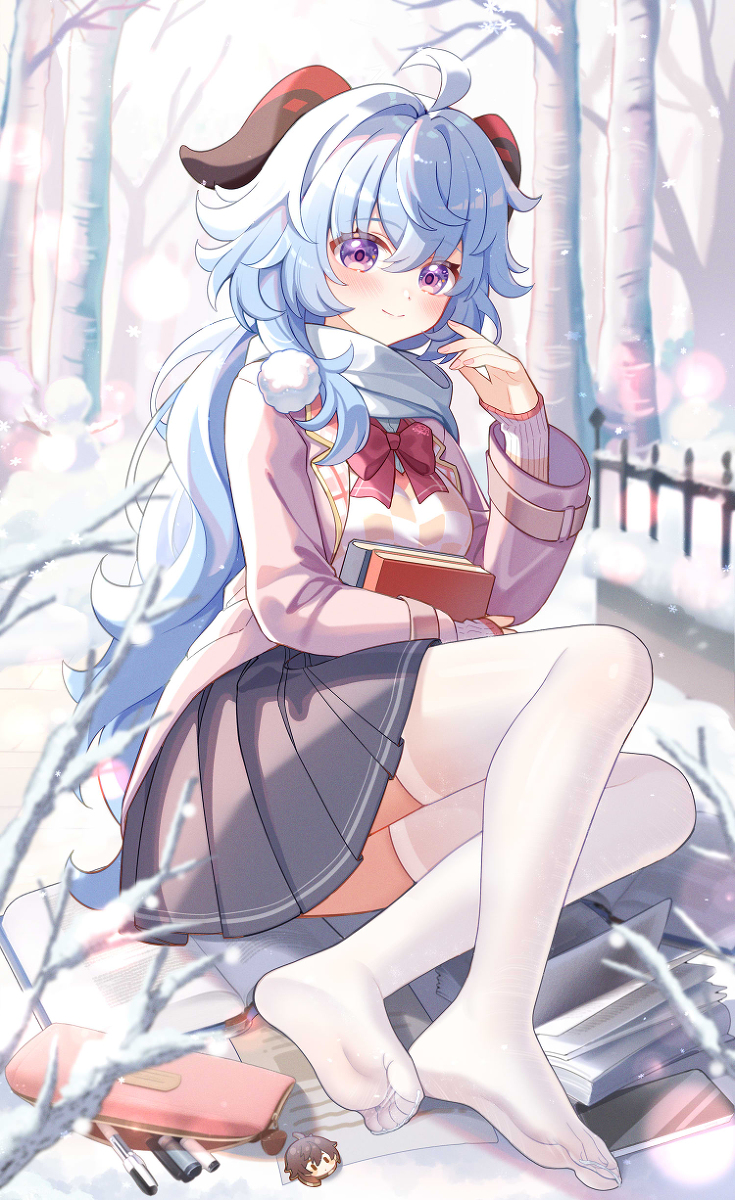 This is a pixiv picture whose title is ♥与学生会秘书甘雨的暖暖冬日.