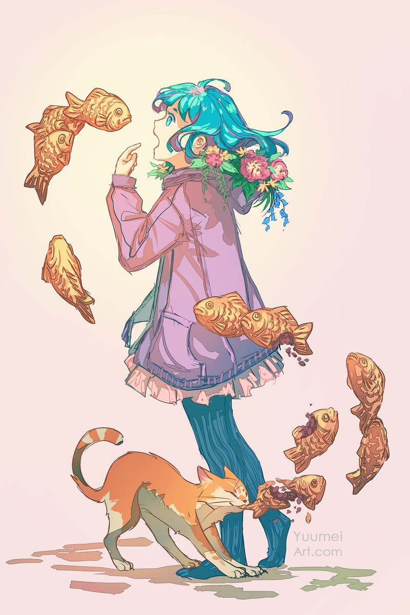 This is a pixiv picture whose title is Taiyaki Swim Into Me.