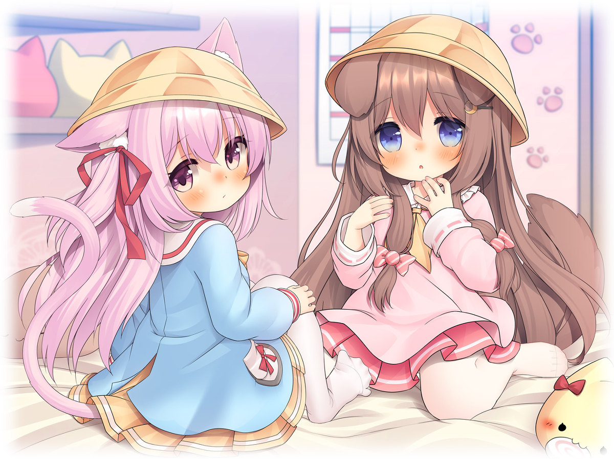 This is a pixiv picture whose title is 文月ちゃんと如月ちゃん２.