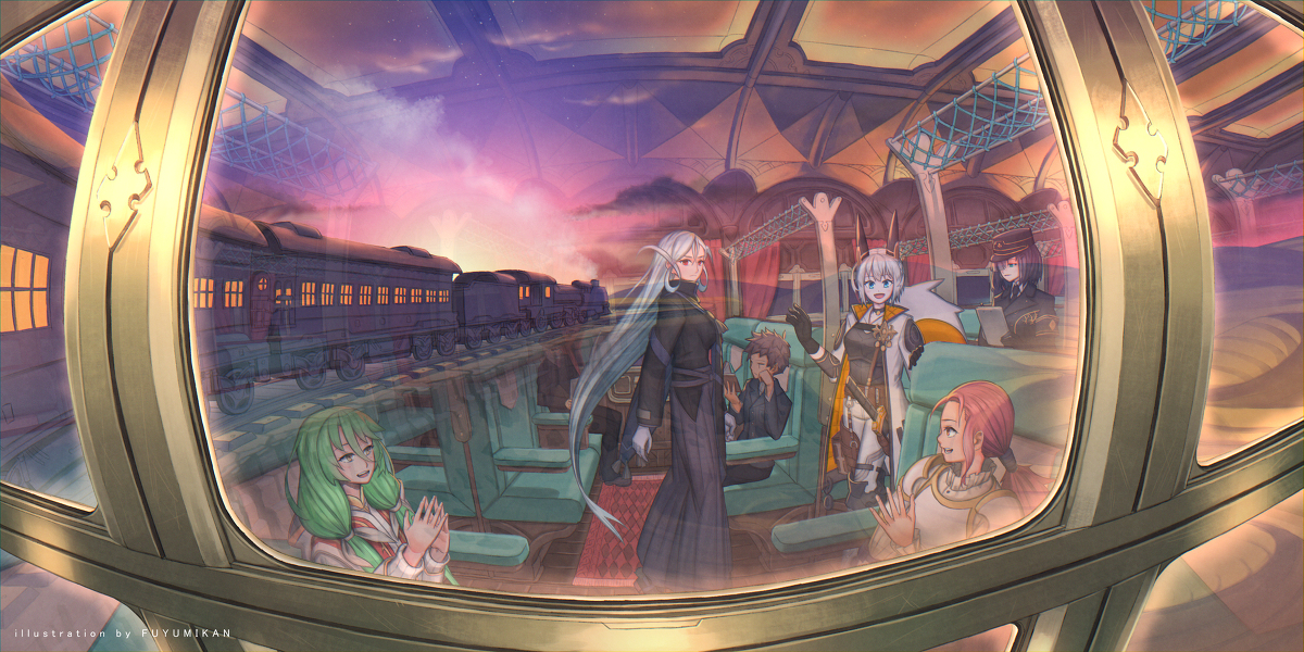 This is a pixiv picture whose title is 【PFSOZ】夜明けの車窓【エリギアの暗闇】.