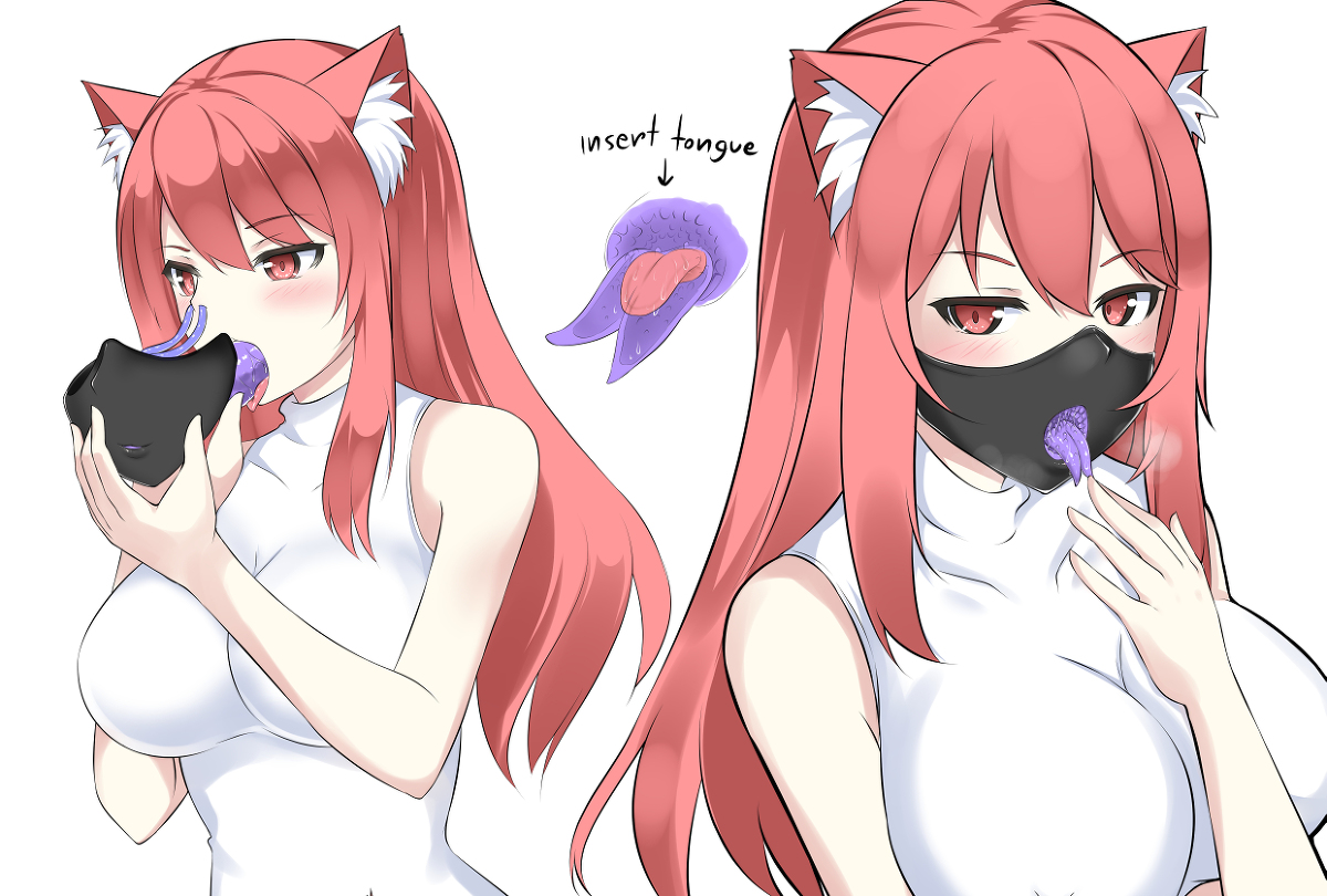 This is a pixiv picture whose title is Purple tongue Facemask.