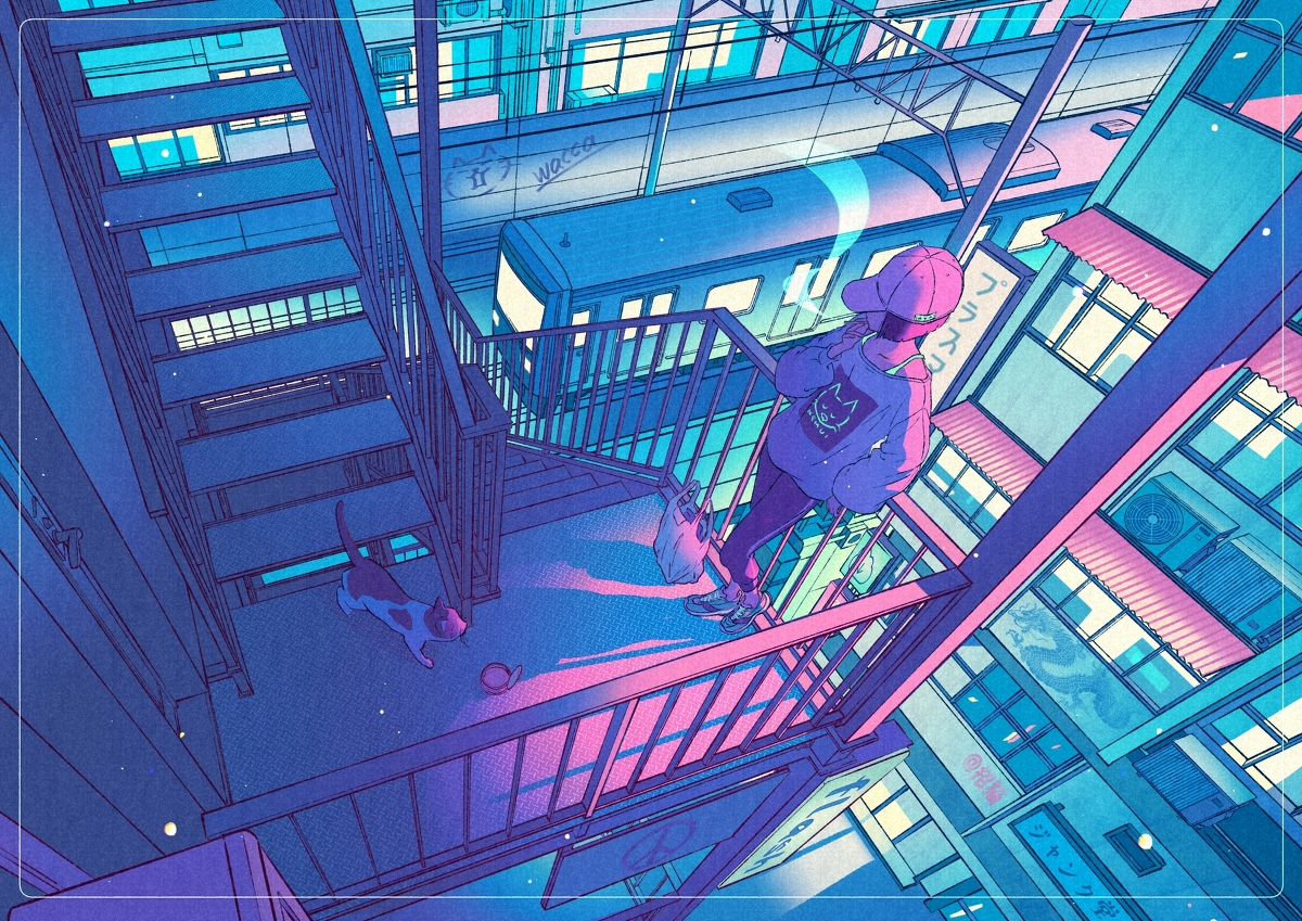 This is a pixiv picture whose title is 深夜の待ち合わせ.