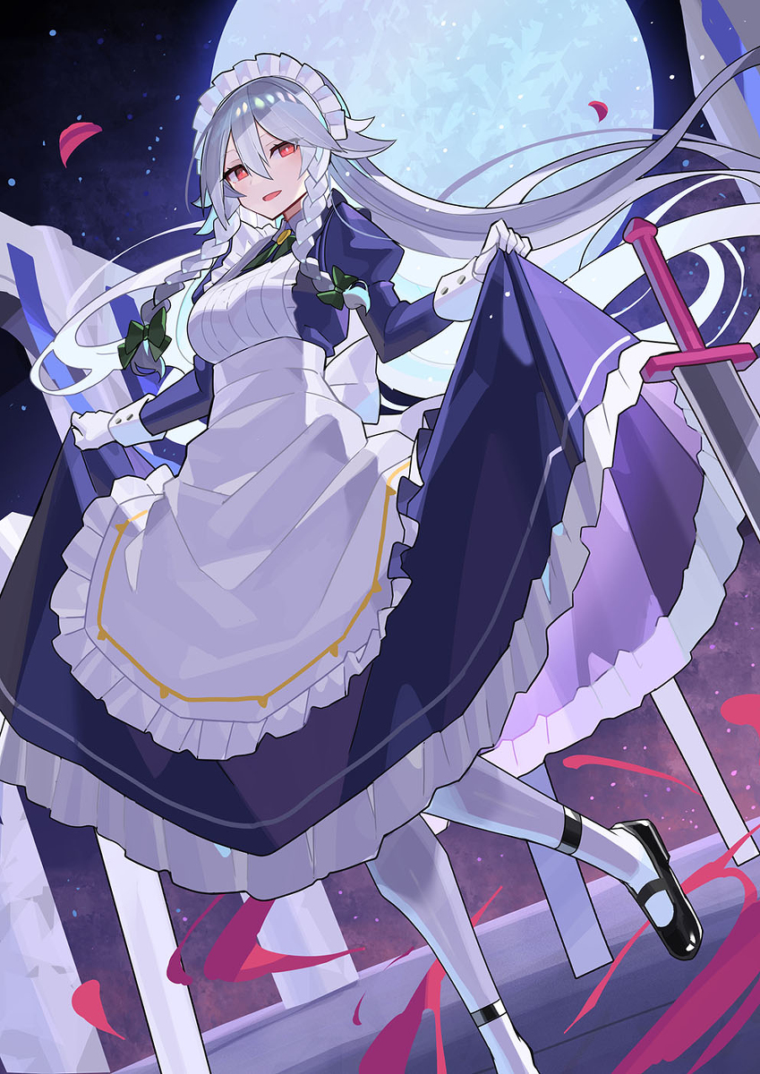 This is a pixiv picture whose title is ロング咲夜.