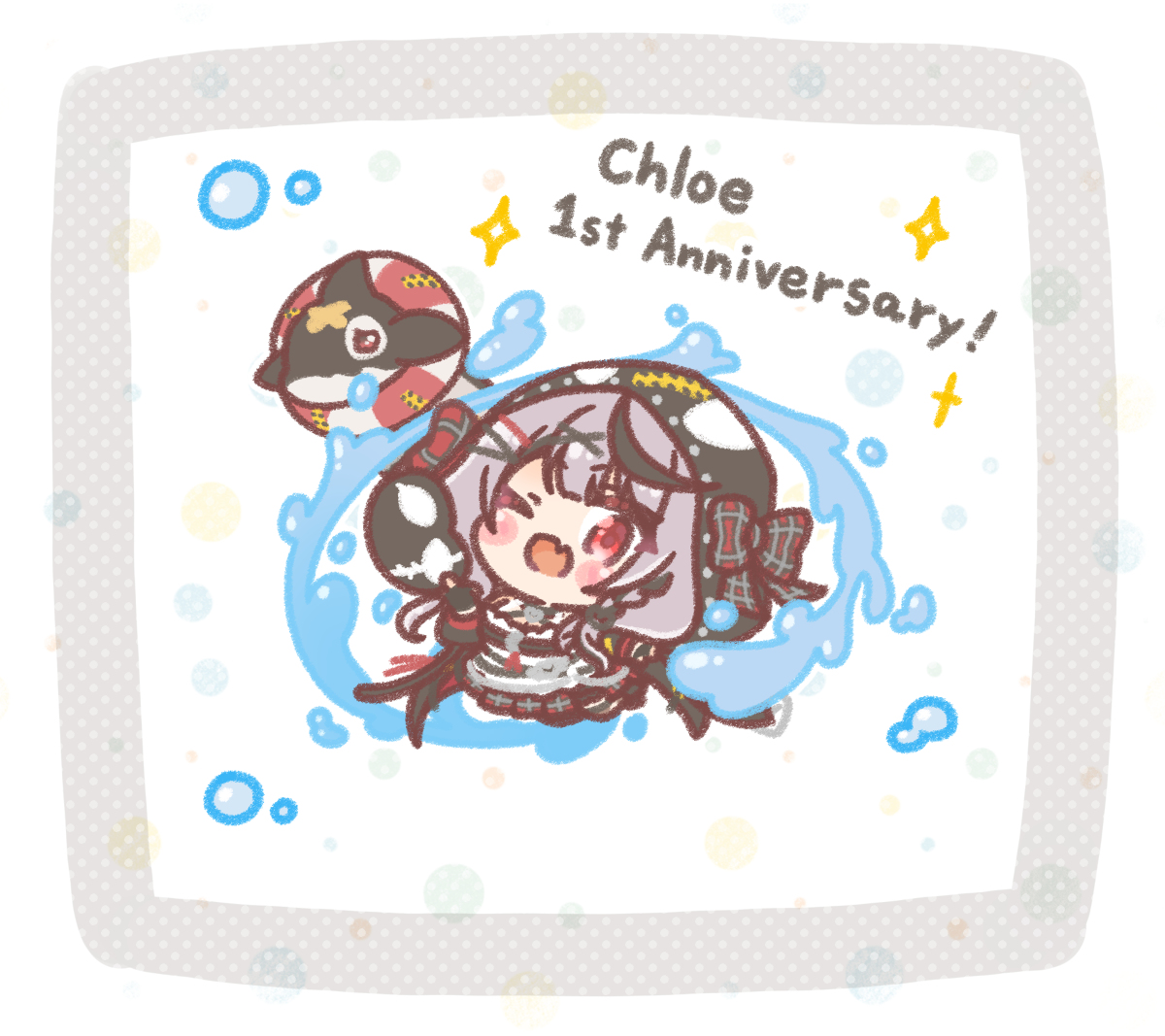 This is a pixiv picture whose title is さかまたちゃん1周年！🎣.