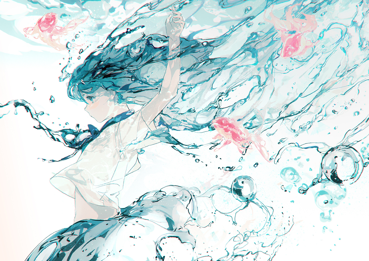 This is a pixiv picture whose title is 水.