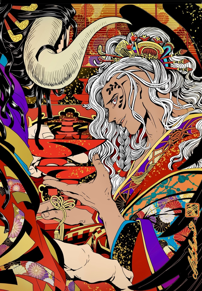 This is a pixiv picture whose title is — 二人きりで、しめやかに —.
