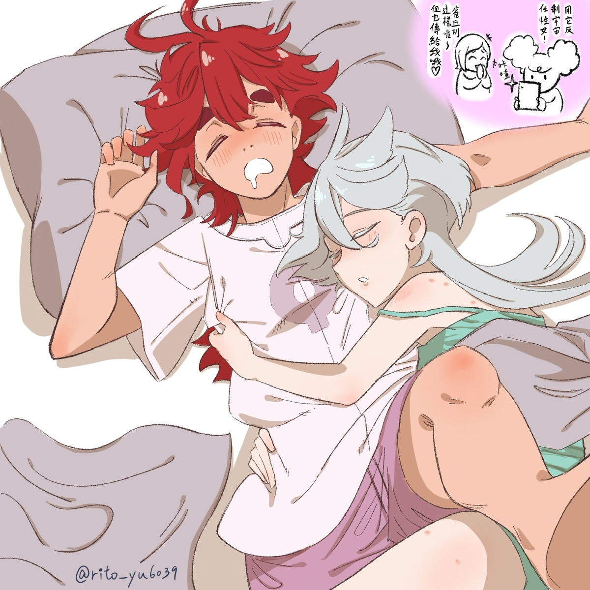 This is a pixiv picture whose title is 睡相.