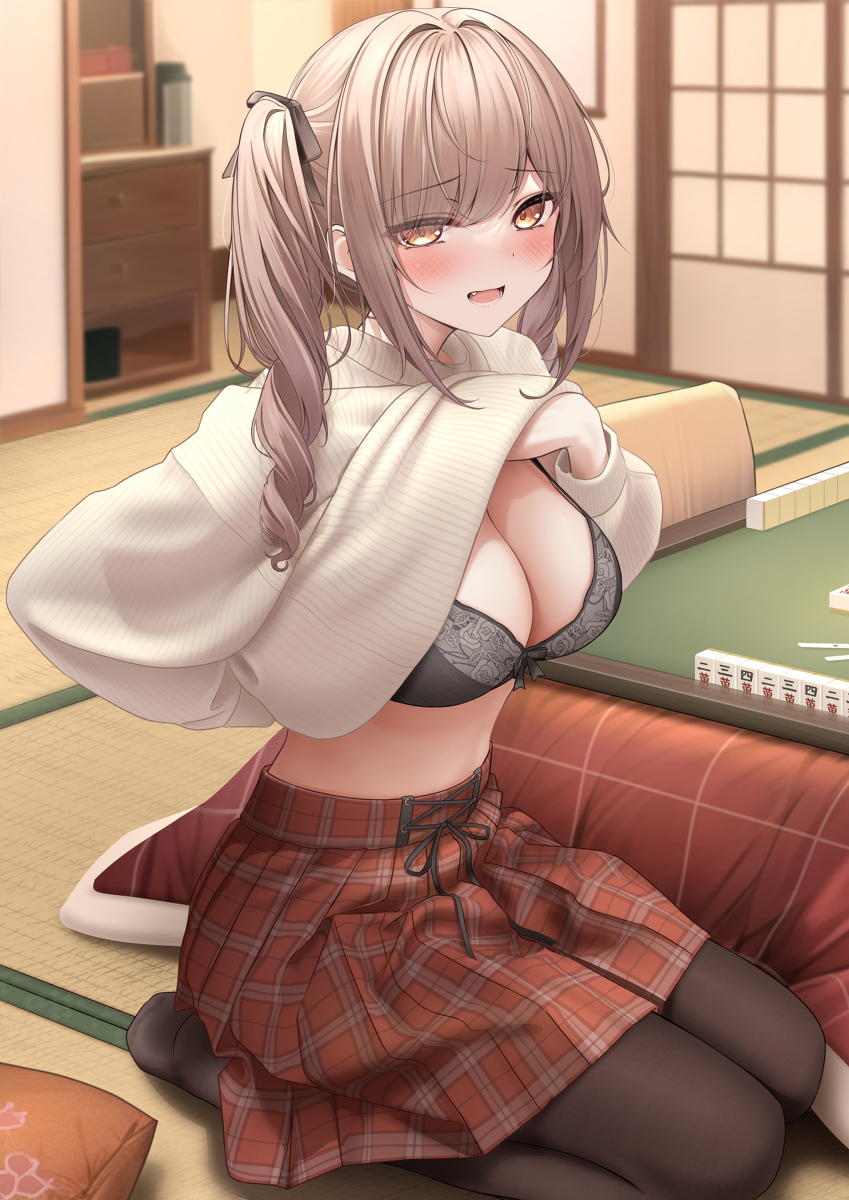 This is a pixiv picture whose title is ねぇこのゲーム、本当に負けたら服を脱がないといけないの？.