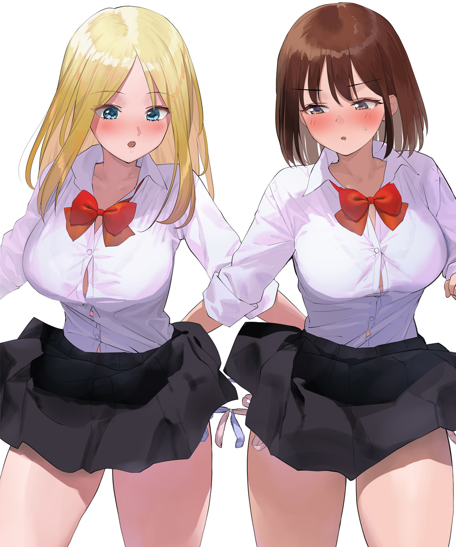 This is a pixiv picture whose title is 紐パン二人三脚のイラスト.