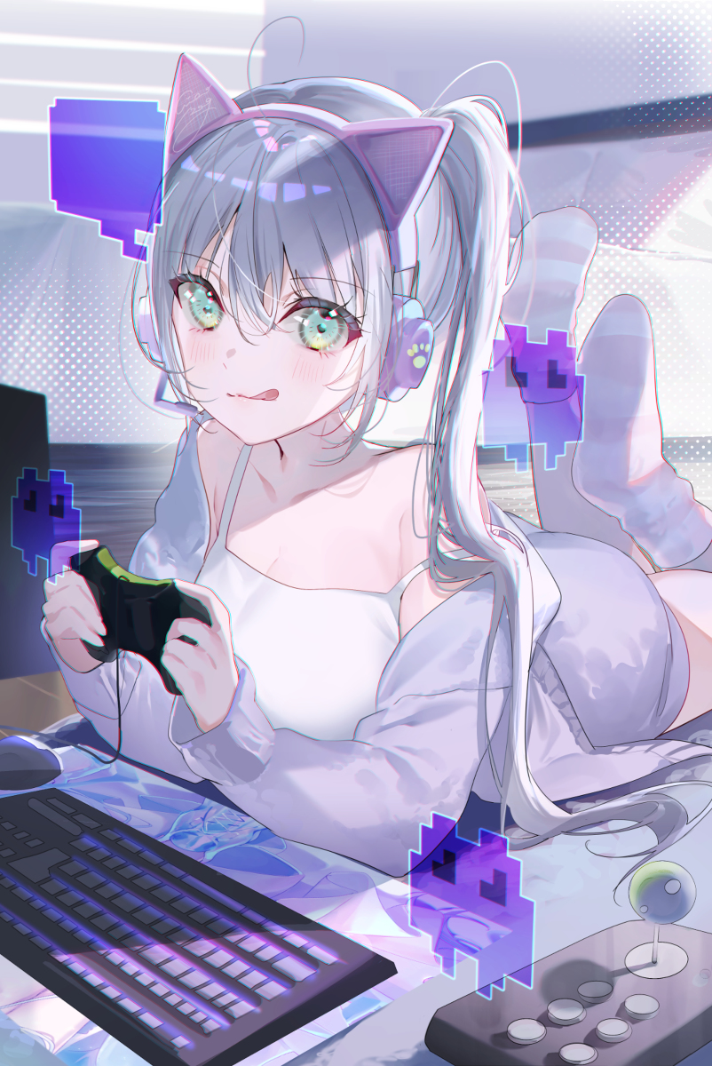 This is a pixiv picture whose title is 39.👾 ゲーマーな彼女.