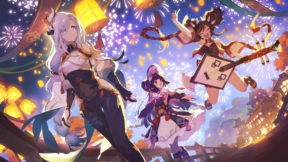 This is a pixiv picture whose title is 『原神』2周年記念イラスト.