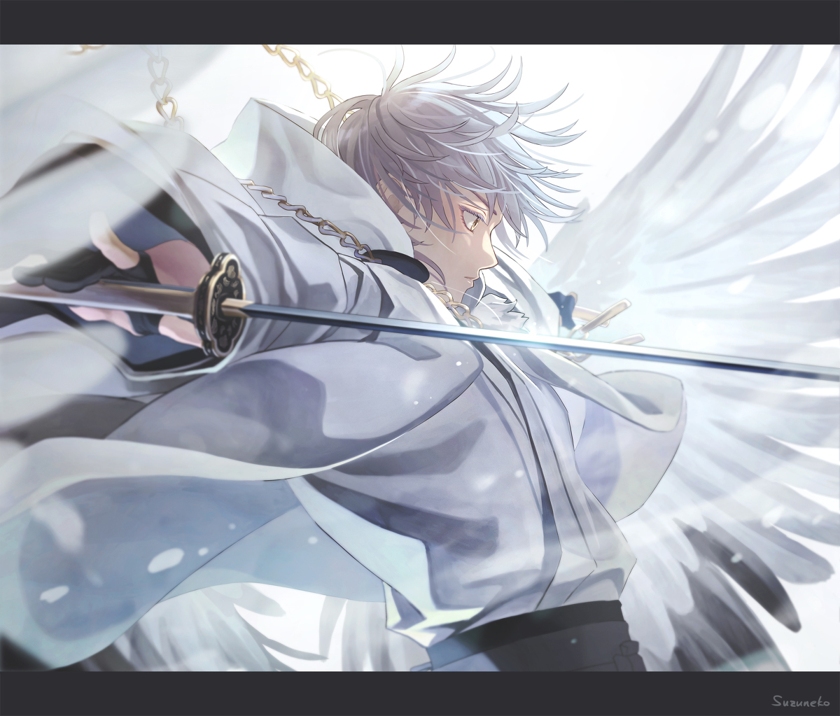 This is a pixiv picture whose title is 羽.