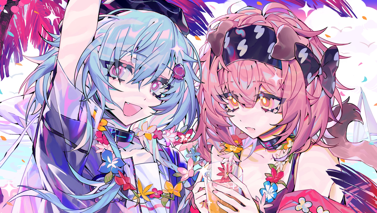 This is a pixiv picture whose title is ⛱.