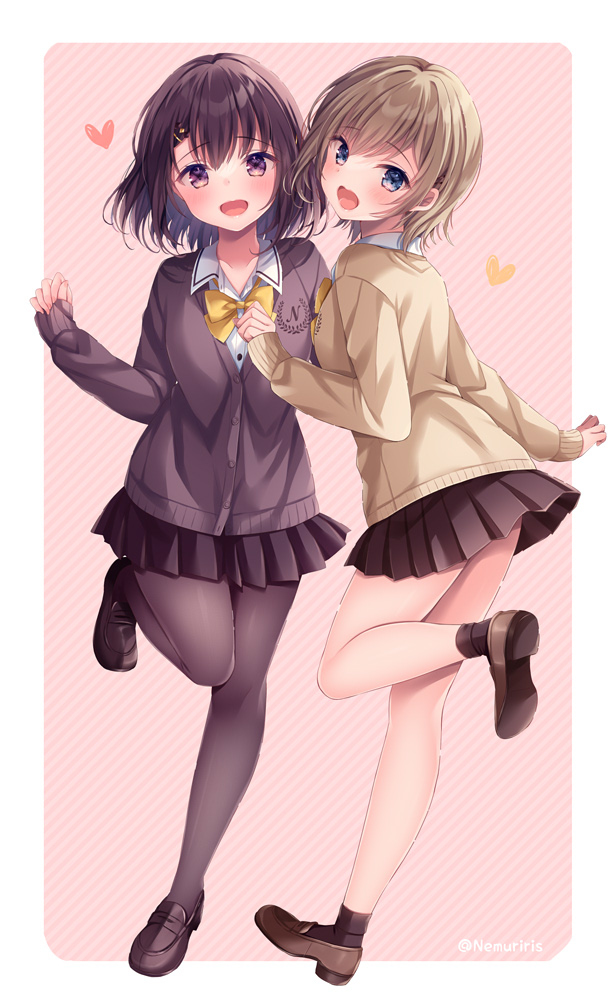This is a pixiv picture whose title is 【隣の席の女の子＆隣のクラスの女の子】.