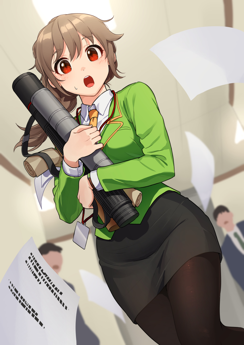 This is a pixiv picture whose title is 資料を流してしまったちひろさん。.