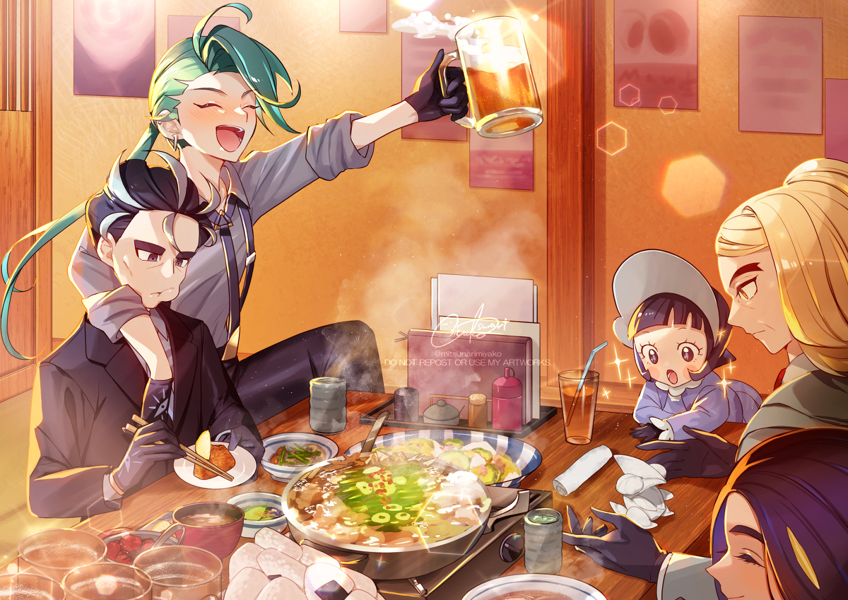 This is a pixiv picture whose title is 四天王の打ち上げ🍻.