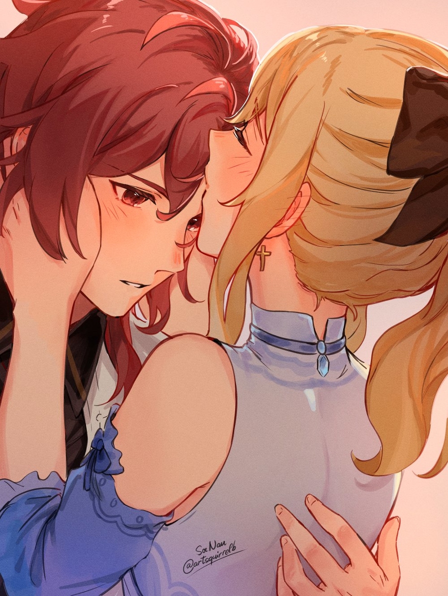 This is a pixiv picture whose title is Forehead Kiss.