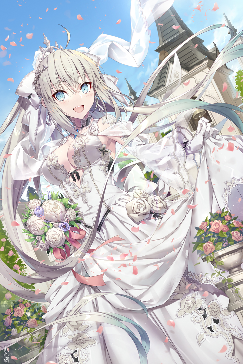 This is a pixiv picture whose title is ウエディングモルガン.