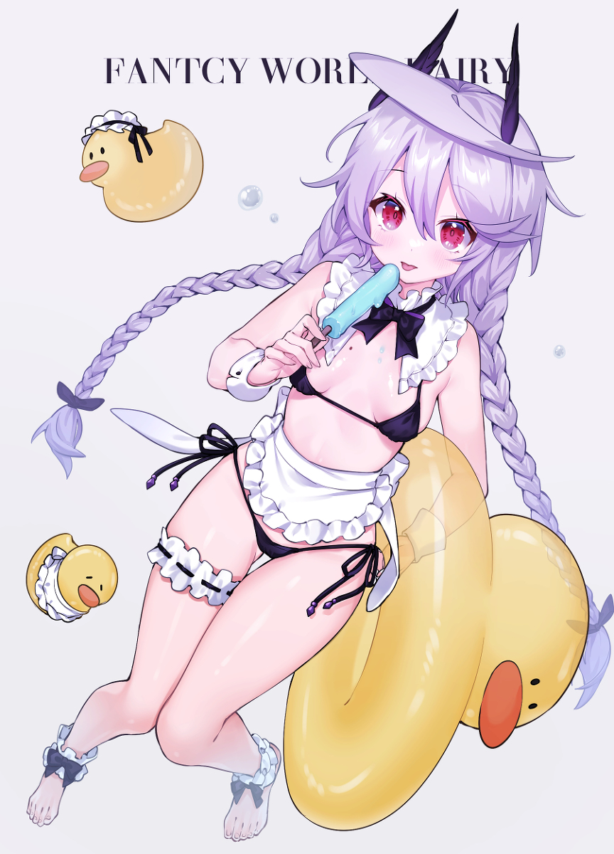 This is a pixiv picture whose title is 女僕泳裝&長大後.