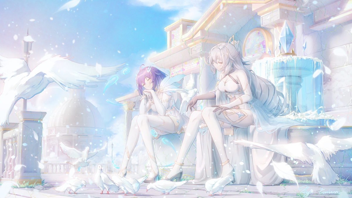 This is a pixiv picture whose title is 教堂前的约会.