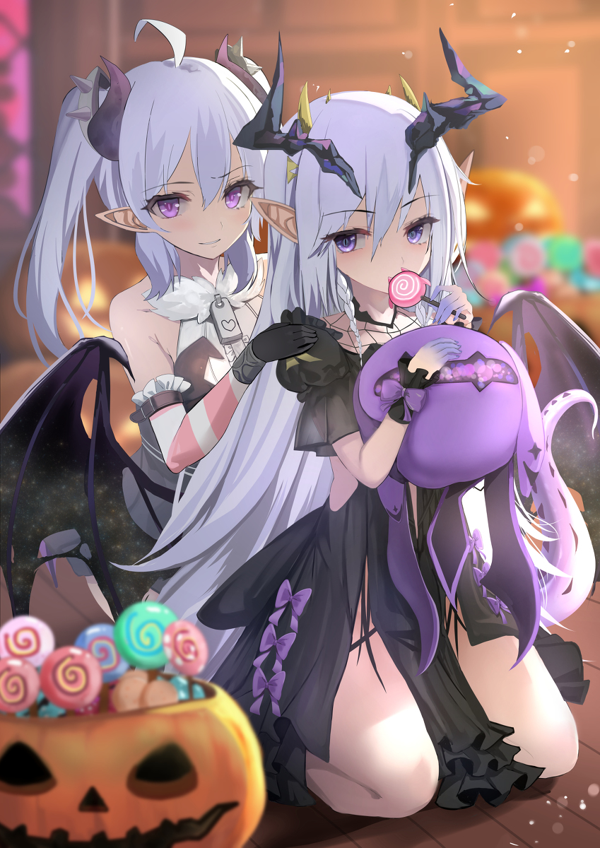 This is a pixiv picture whose title is 【仕事絵】クローバシアター　ハロウィンイラスト.