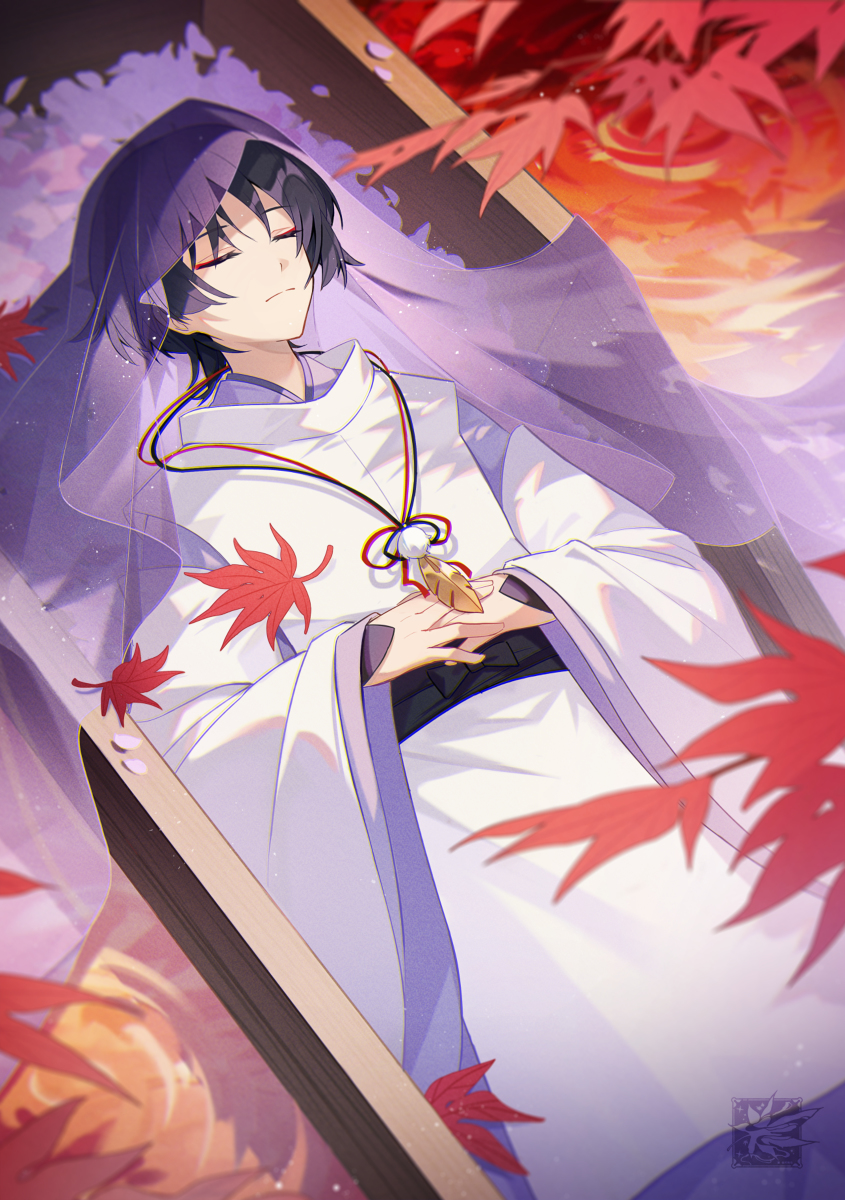 This is a pixiv picture whose title is 借景ノ棺.