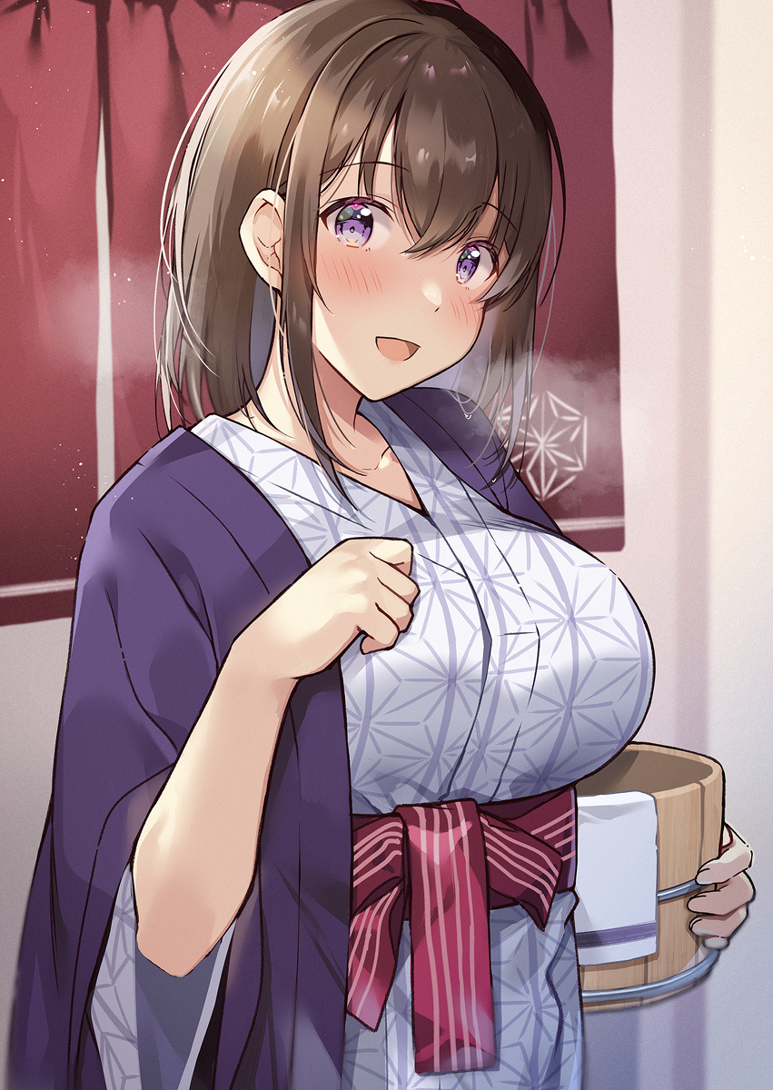 This is a pixiv picture whose title is 「…いい湯だったね？」.