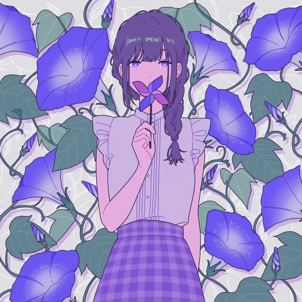 This is a pixiv picture whose title is 朝顔.