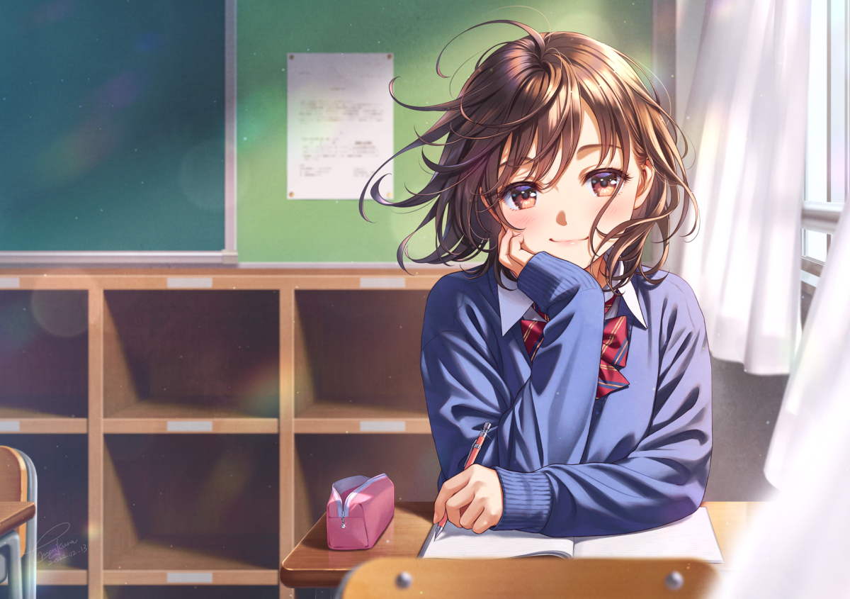 This is a pixiv picture whose title is after school.