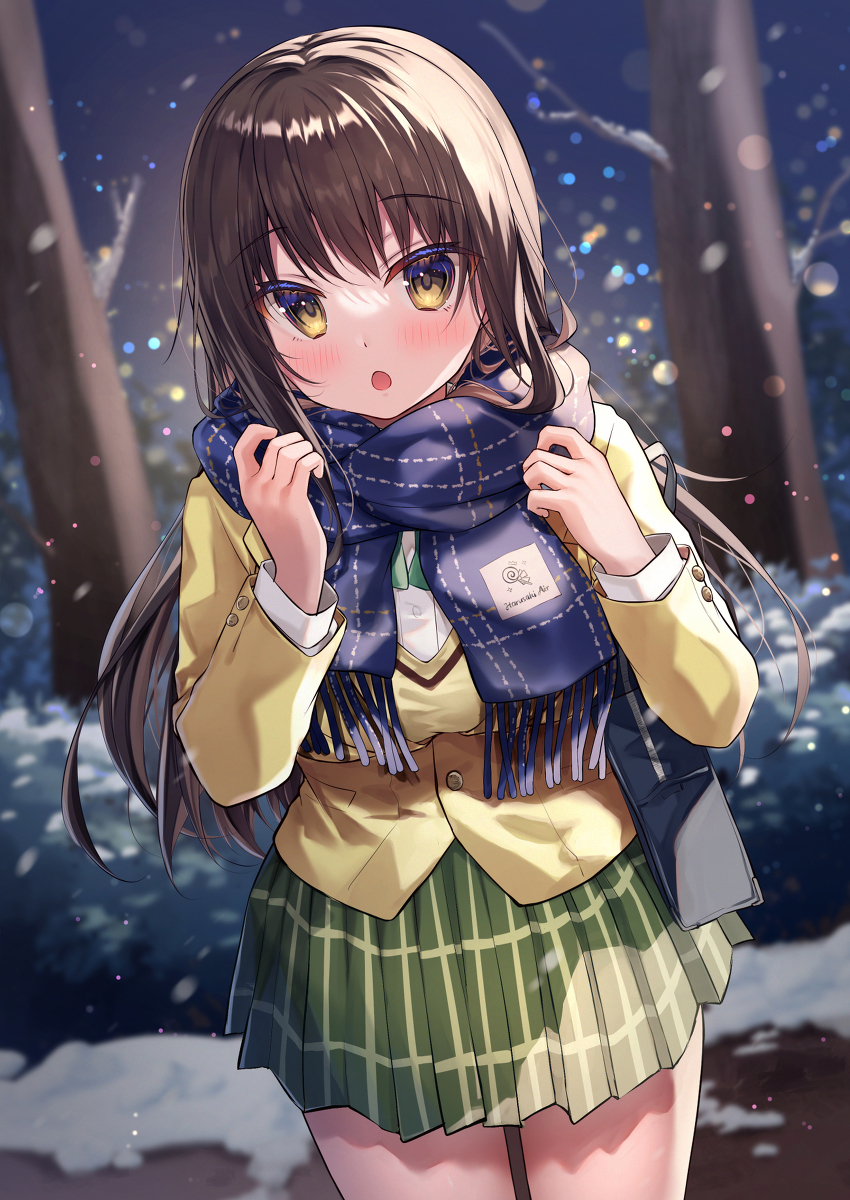 This is a pixiv picture whose title is 『マフラーありがと…///』.