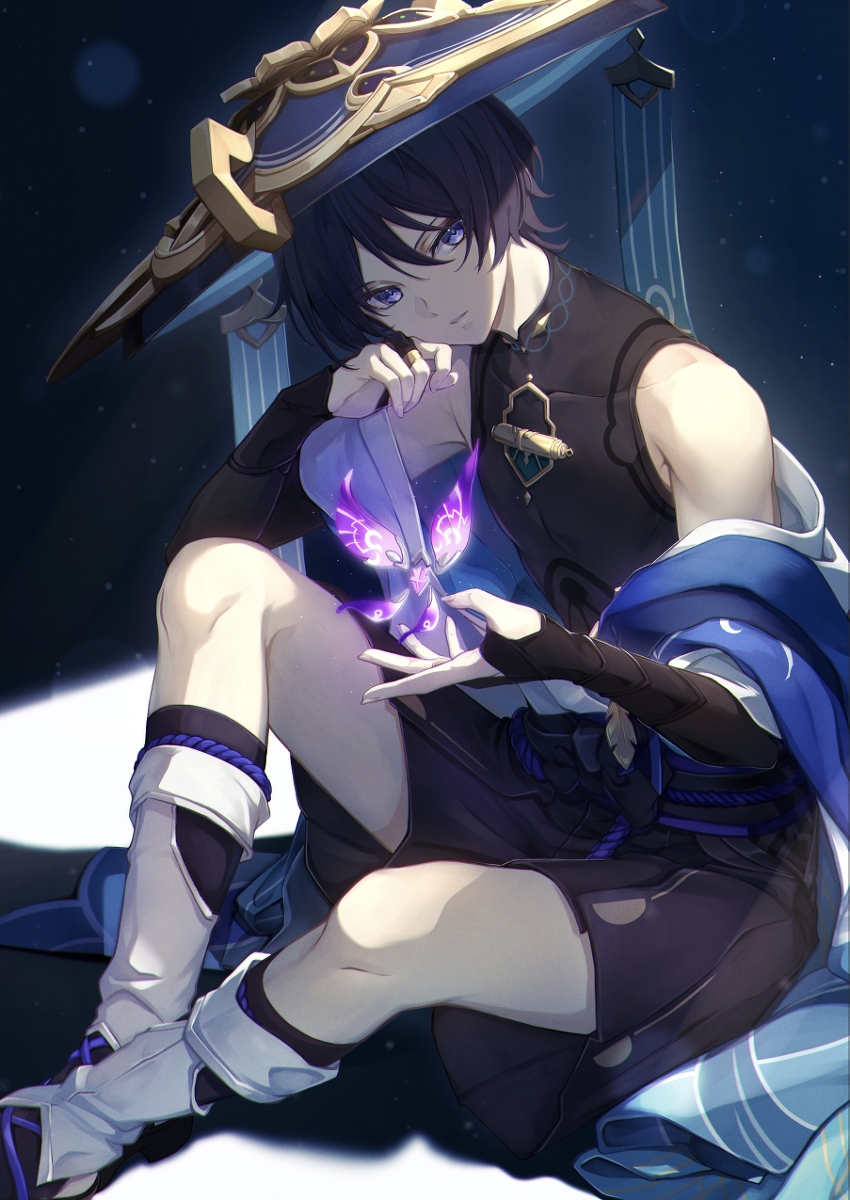 This is a pixiv picture whose title is 放浪者(原神).