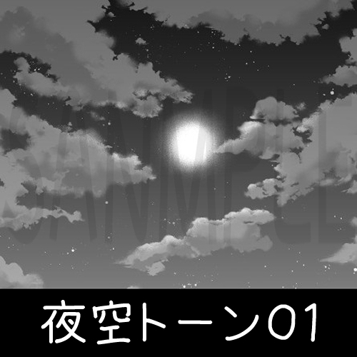 This is a pixiv picture whose title is 夜空トーン０１.