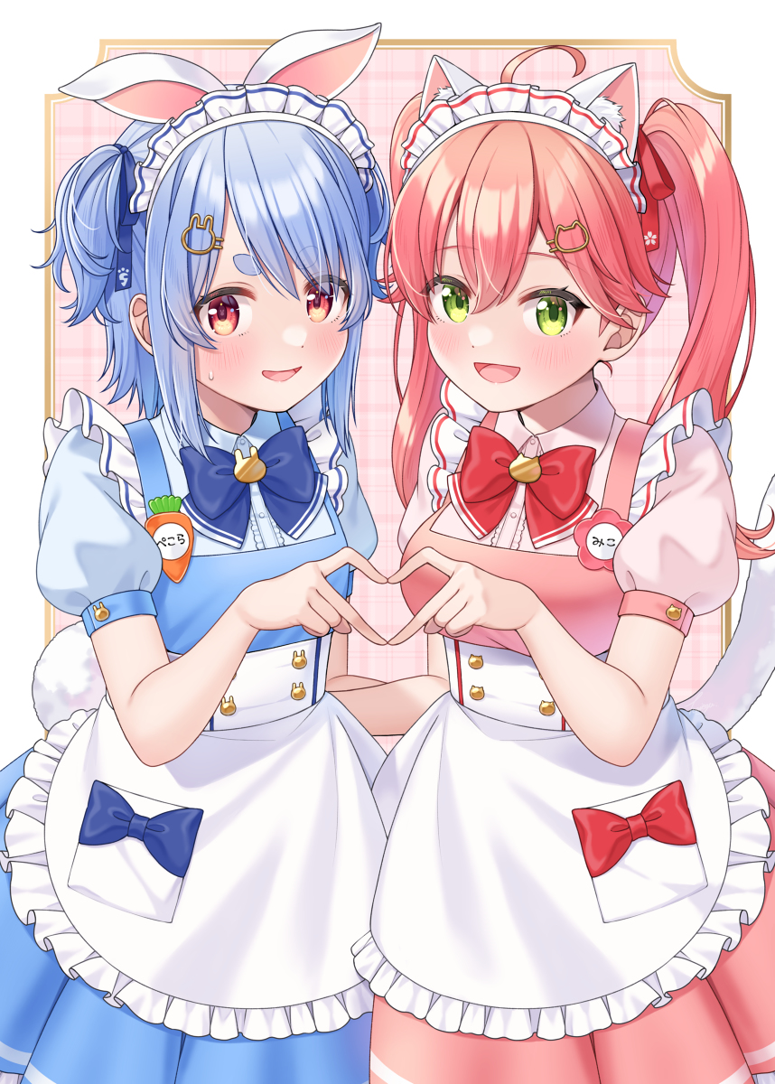 This is a pixiv picture whose title is ぺこみこメイド♡.