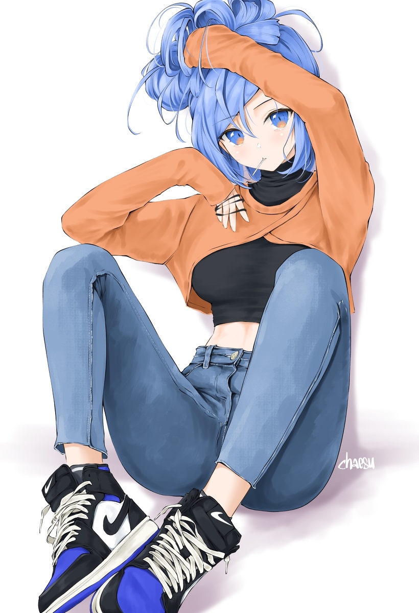 This is a pixiv picture whose title is messy hair.