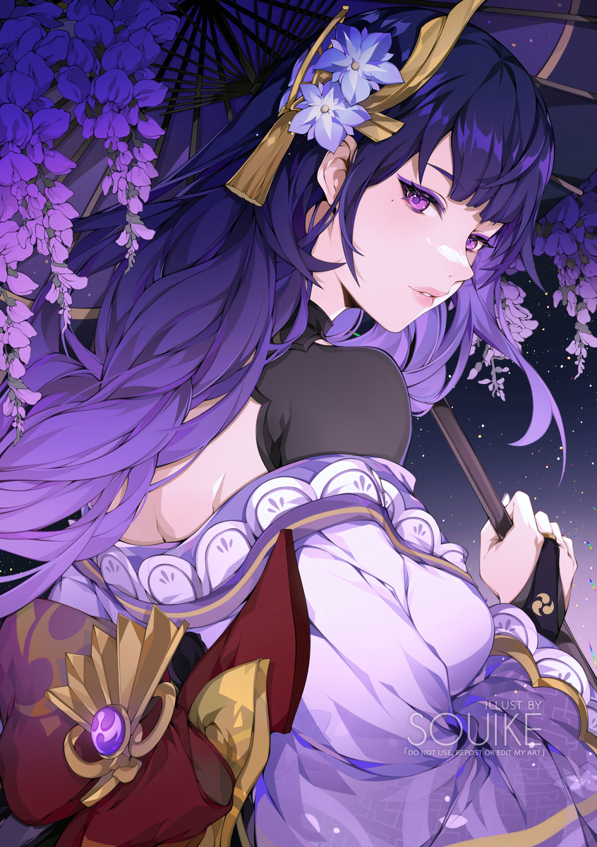 This is a pixiv picture whose title is Raiden Shogun.