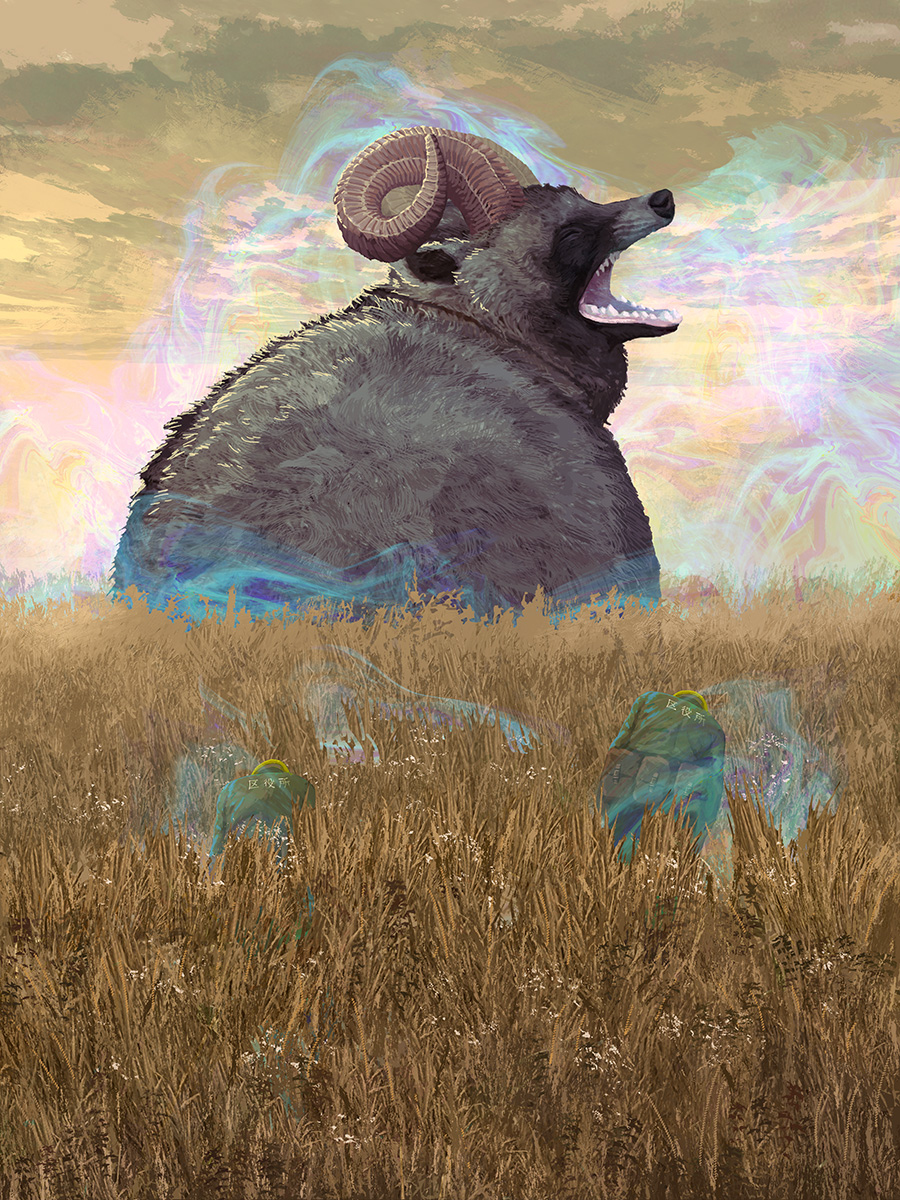 This is a pixiv picture whose title is 寝入りタヌキ.