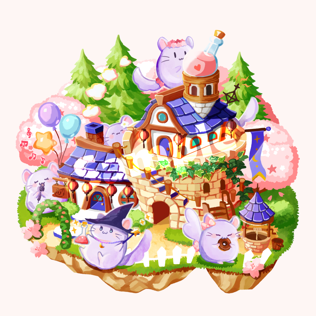 This is a pixiv picture whose title is 魔法道具ショップ ヴィネット.