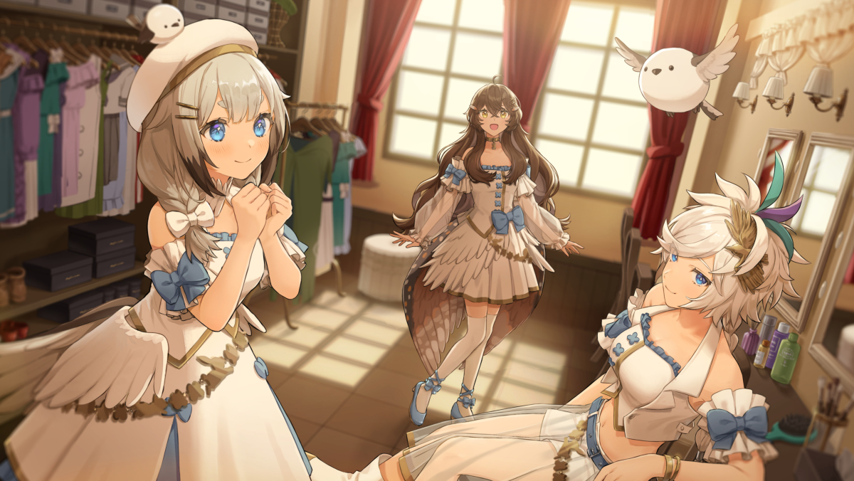 This is a pixiv picture whose title is 衣装の準備.