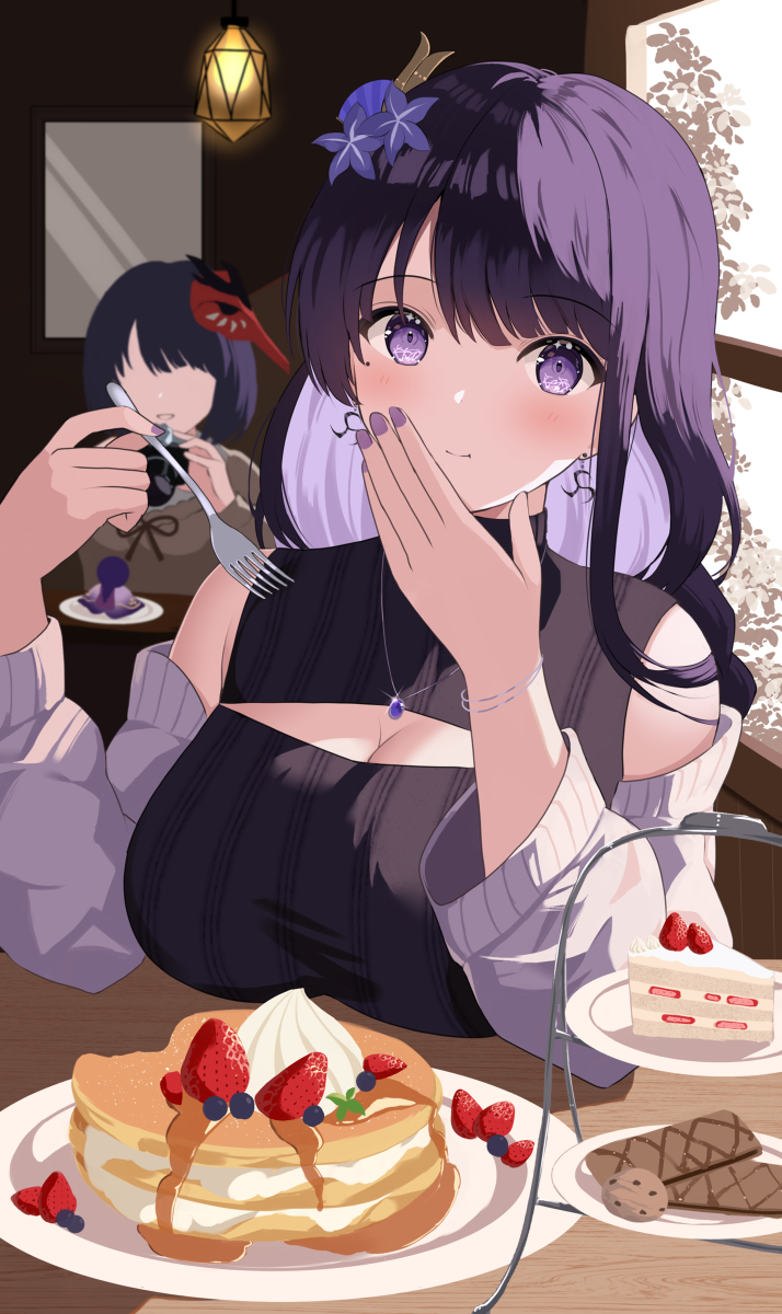 This is a pixiv picture whose title is 影ちゃんとスイーツいっぱい！.