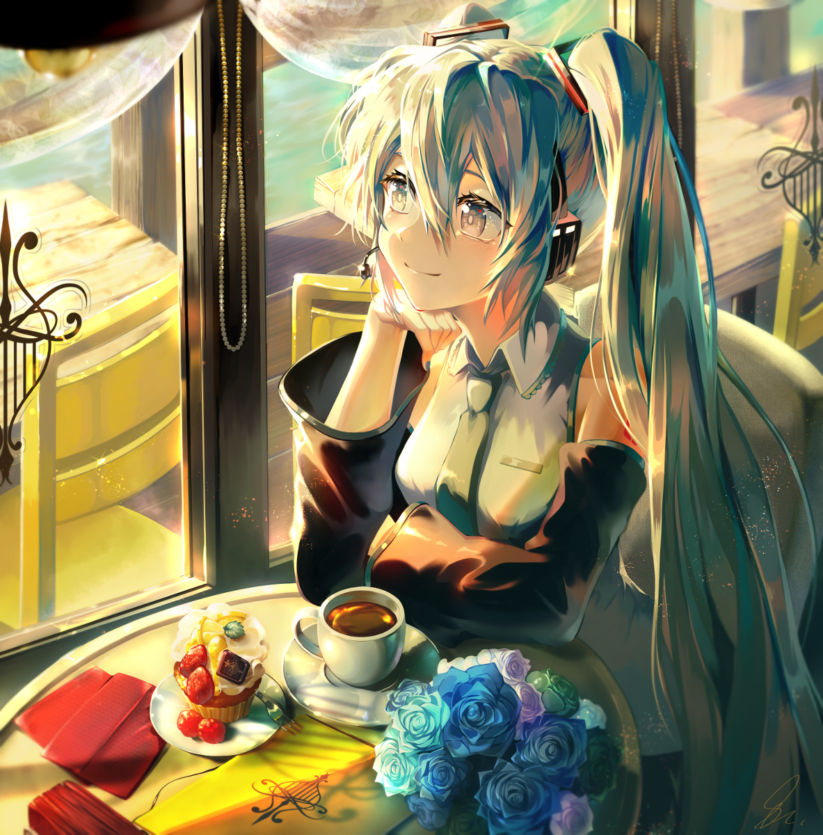 This is a pixiv picture whose title is ほっとする時間.