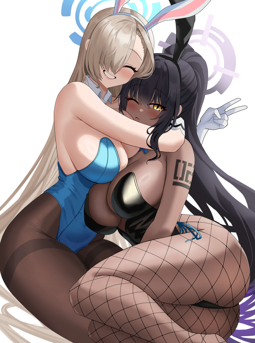 This is a pixiv picture whose title is アスナ💙💜カリン.