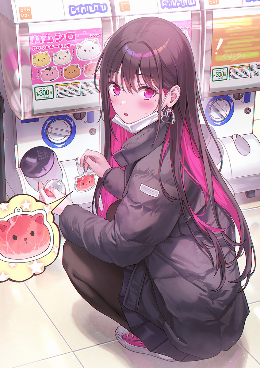 This is a pixiv picture whose title is 欲しかったものを一発で取ってくれたアイドルちゃん.