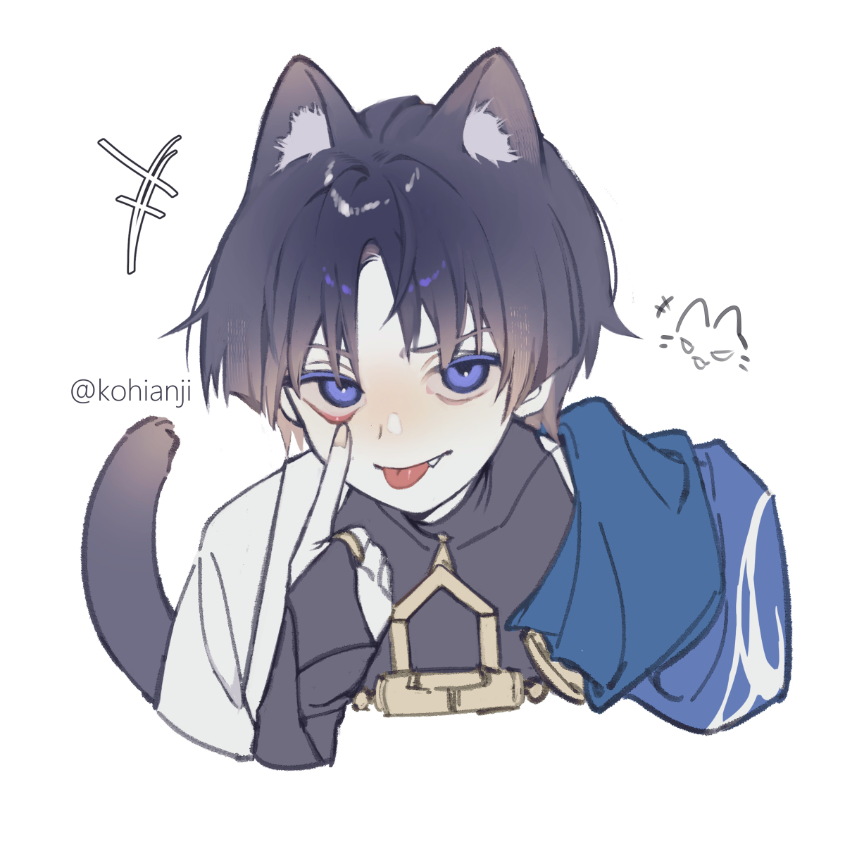 This is a pixiv picture whose title is meow.