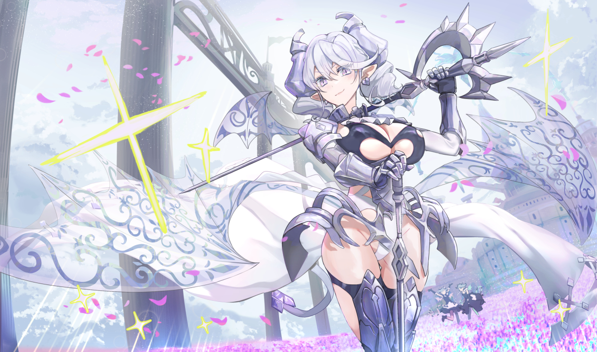 This is a pixiv picture whose title is 迷宮城の白銀姬.