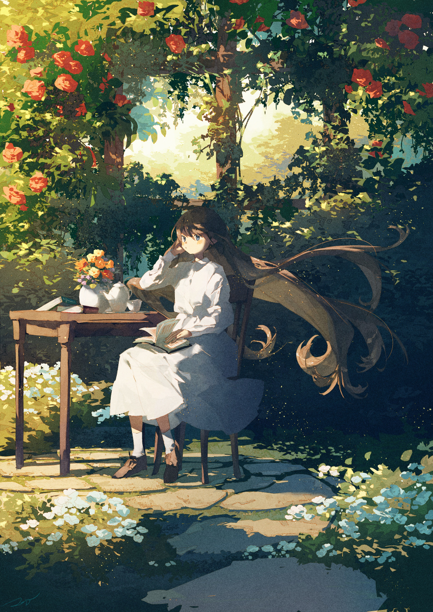 This is a pixiv picture whose title is 庭.