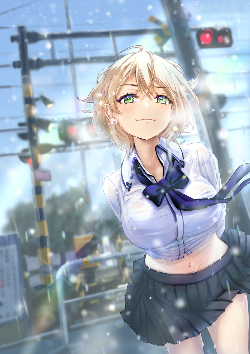 This is a pixiv picture whose title is 好きな人の為には寒くても強がる系女子.