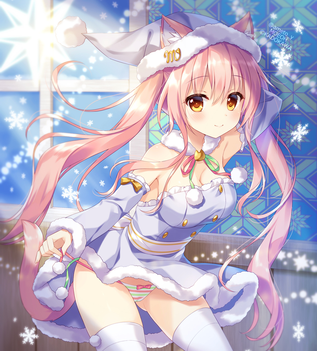 This is a pixiv picture whose title is 猫耳サンタ🎅.